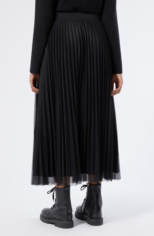 Marina Rinaldi Uscio Pleated Mesh Midi Skirt In Black