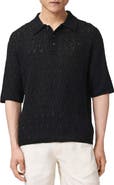 AllSaints Cyclone Textured Short Sleeve Polo