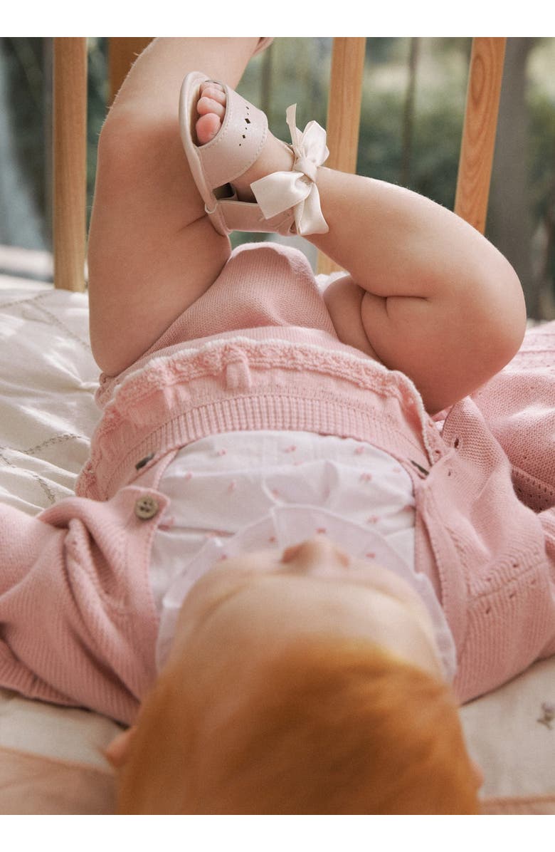 Mayoral Newborn Knit Romper Set, Alternate, color, Sakura