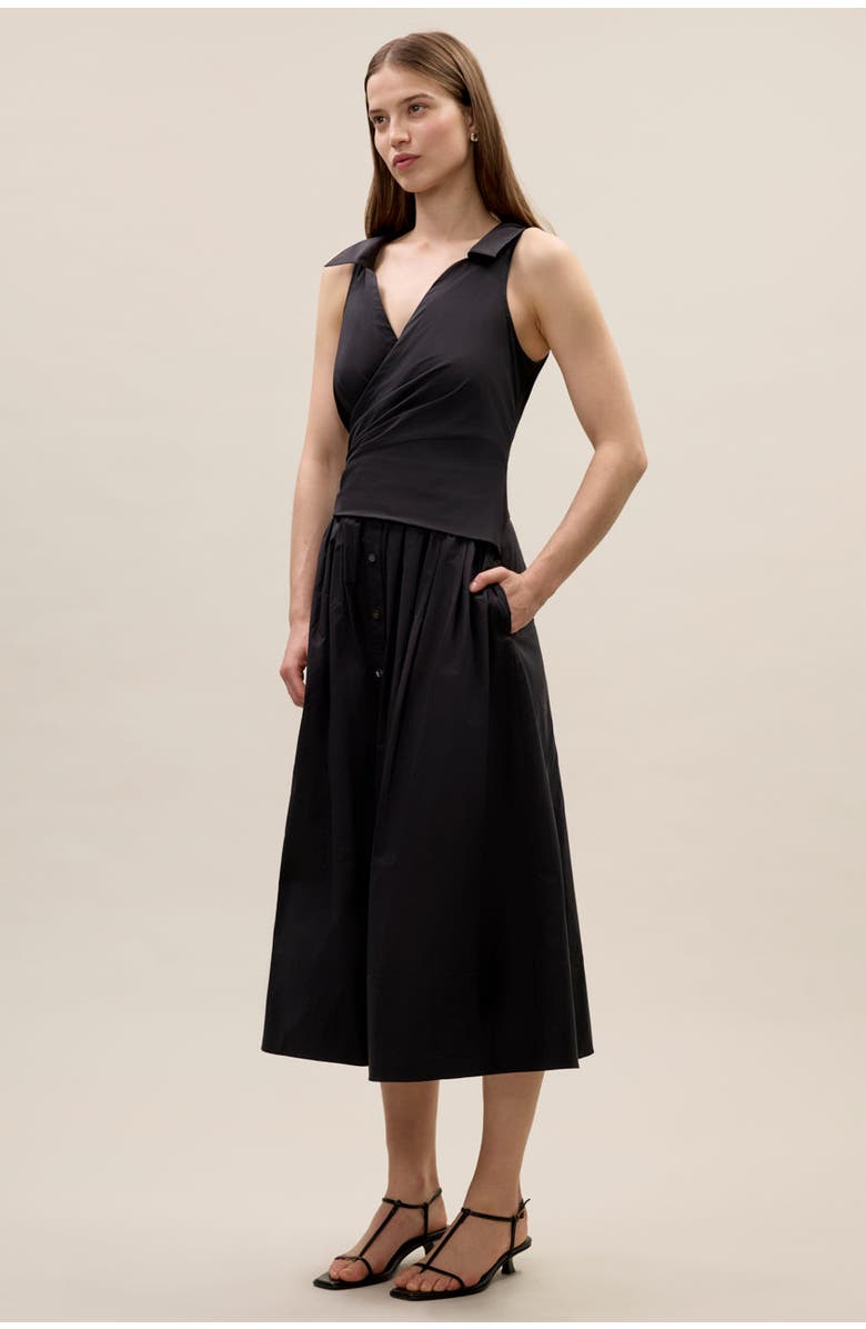 Rebecca Taylor Isla Poplin Dress, Alternate, color, Black