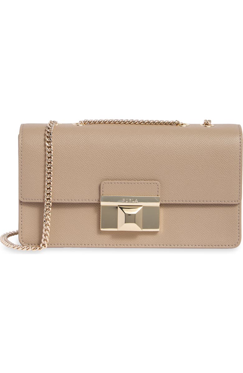 Furla Venere Convertible Leather Shoulder Bag, Main, color, Taupe