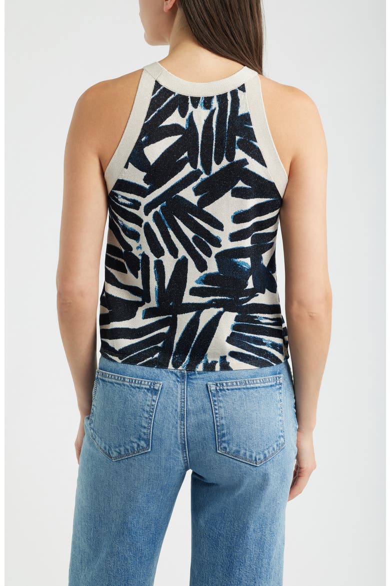 Palm Print Sweater Tank, Alternate, color, INDIGO MULTI