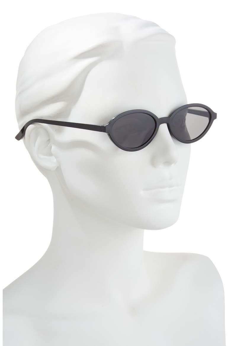 Oval Sunglasses, Alternate, color, BLACK