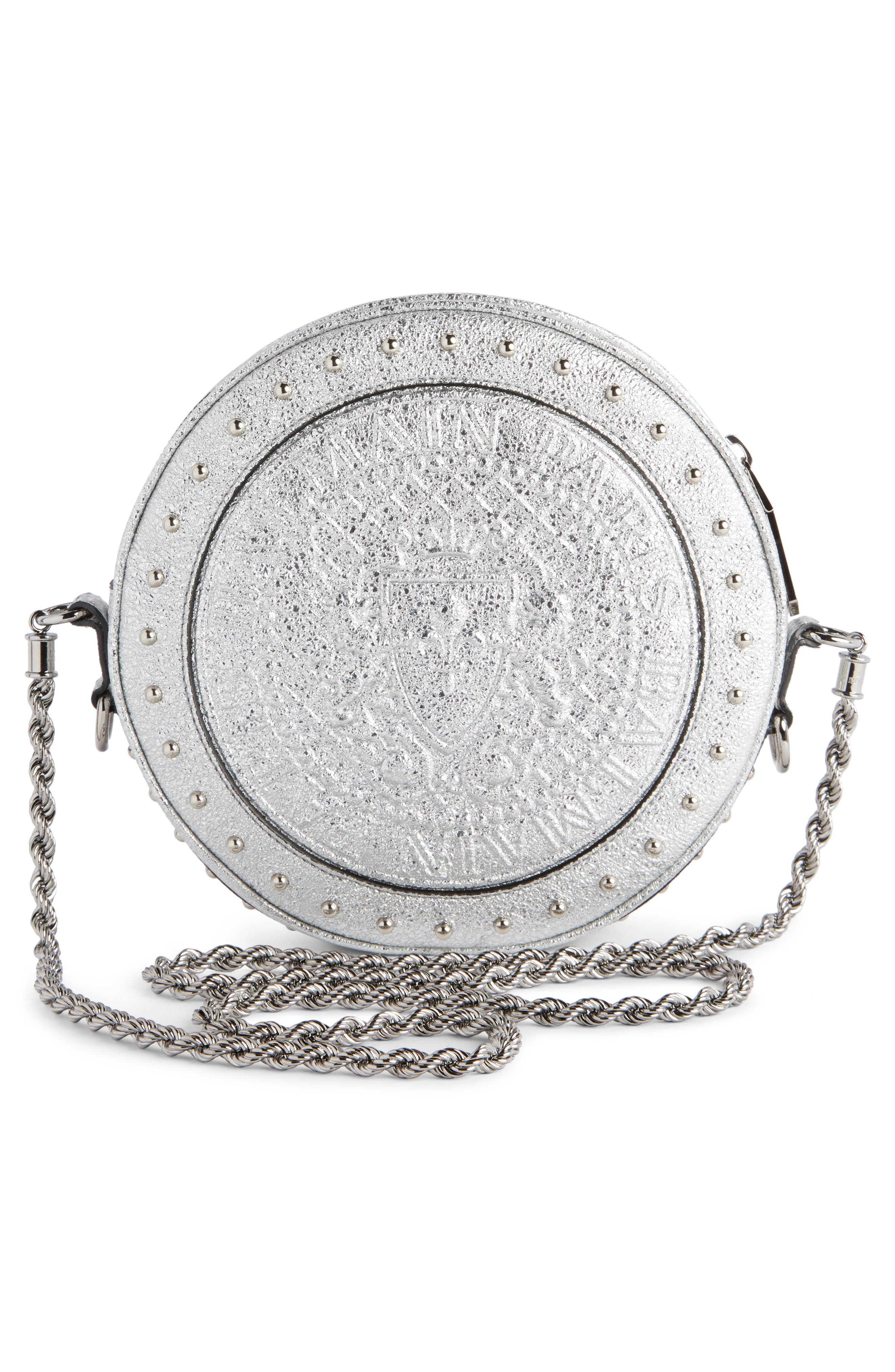 Balmain Renaissance Leather Crossbody Bag, Alternate, color, 