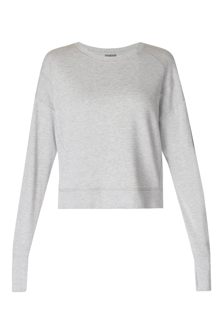 After Class Organic Cotton Blend Longline Sweatshirt, Alternate, color, LIGHT GREY