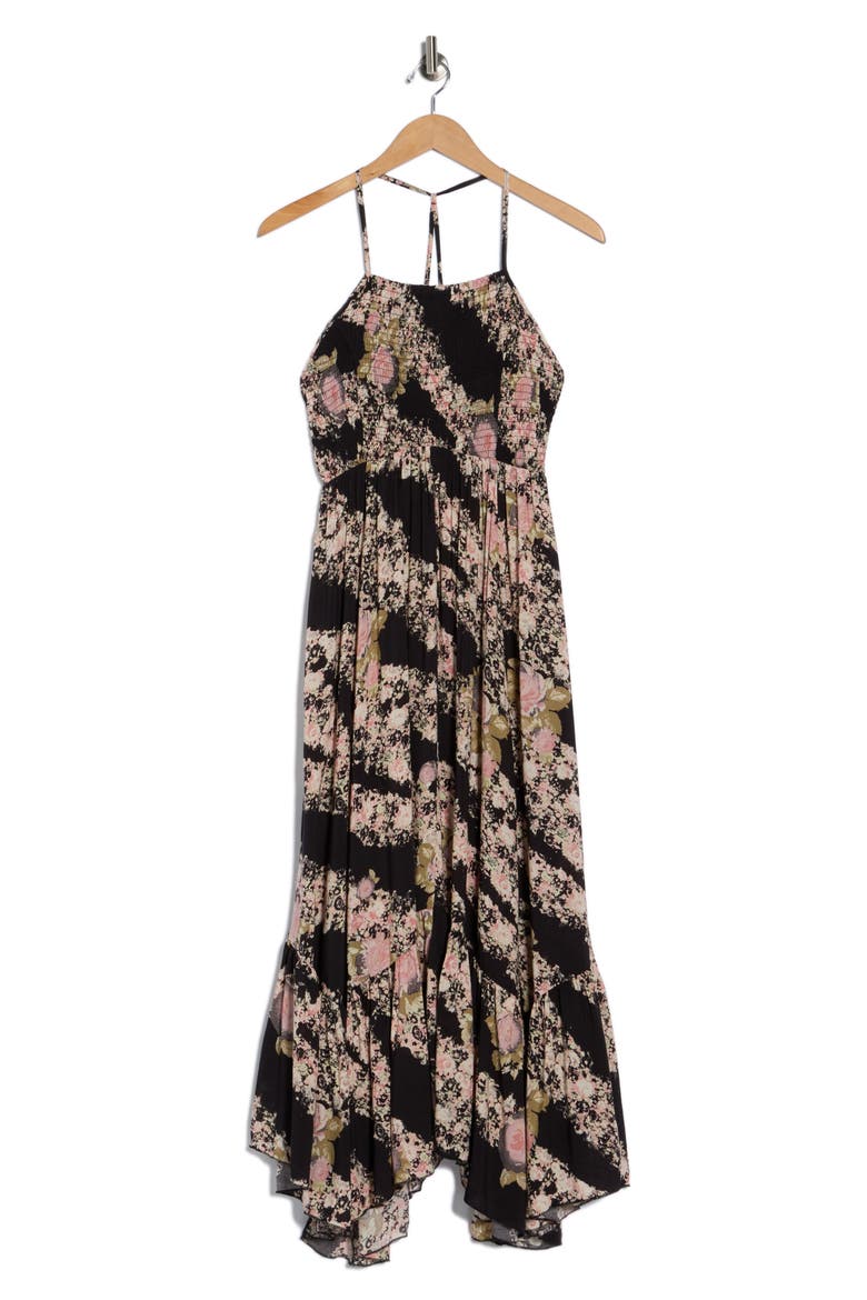 Heat Wave Floral Print High/Low Dress, Alternate, color, GRANITE COMBO