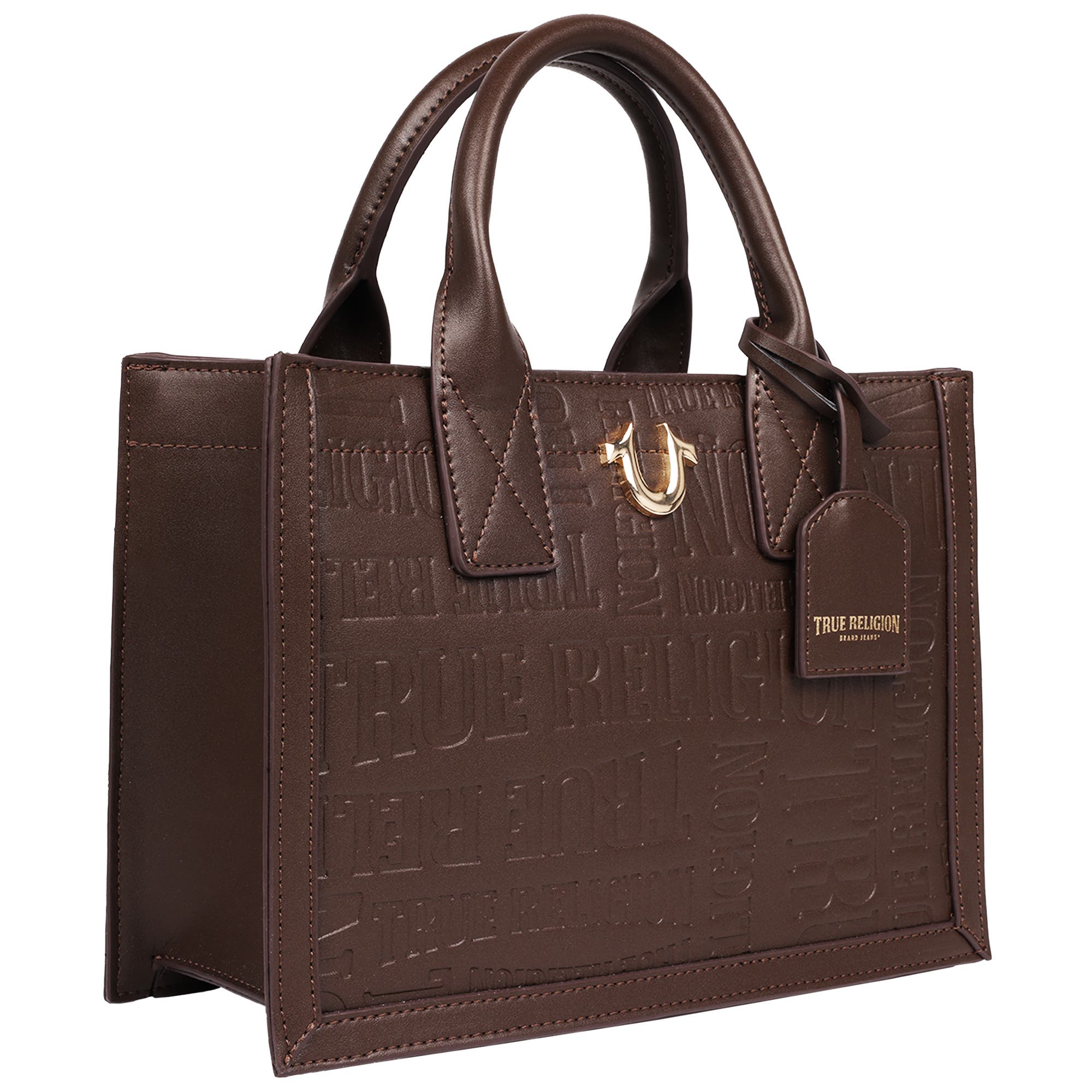 Mega Logo Modern Tote, Alternate, color, CHOCOLATE