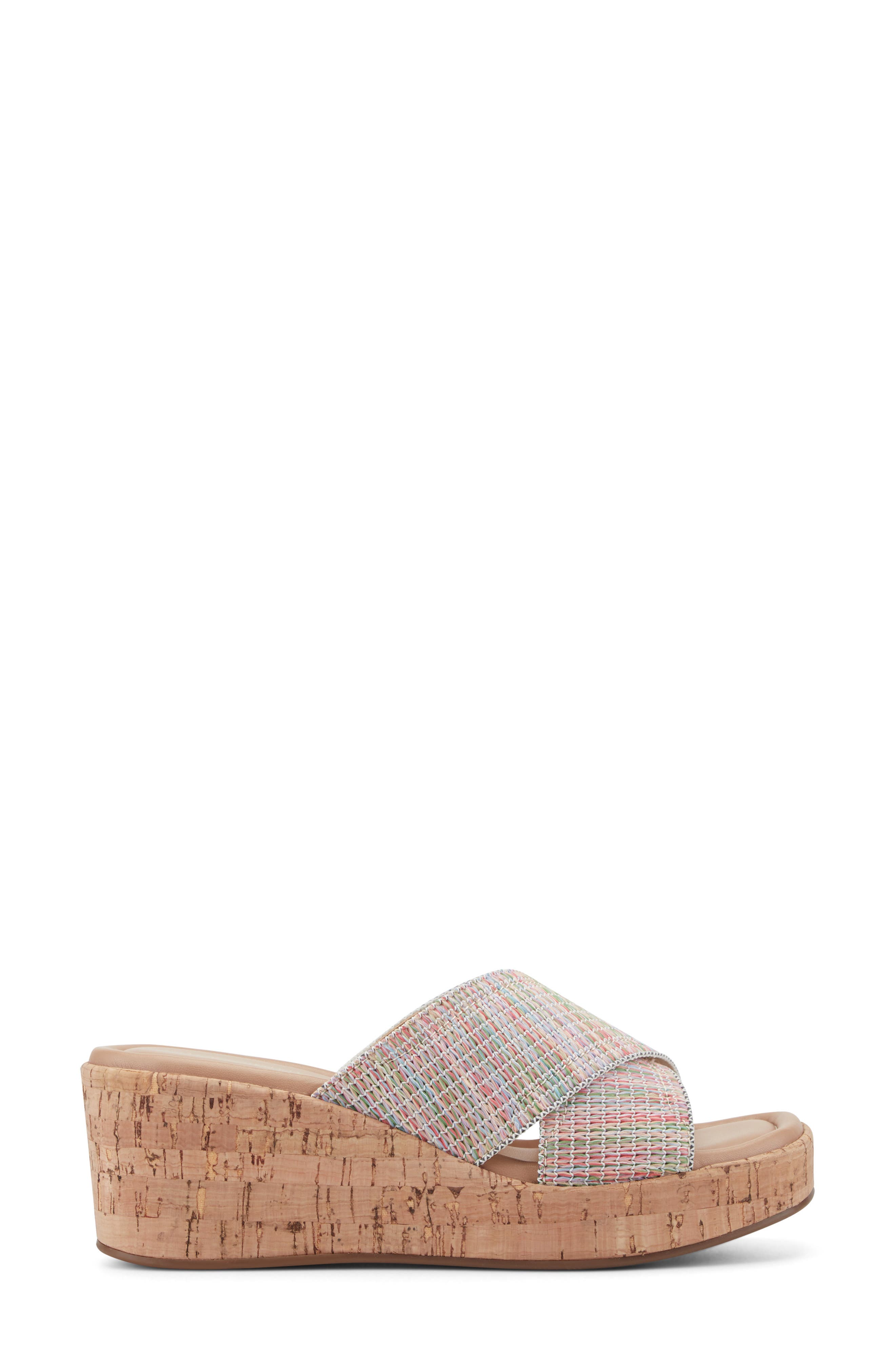 Fawn Wedge Slide Sandal - Wide Width Available, Alternate, color, PINK