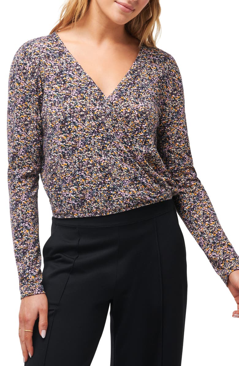 TravisMathew Glorious Morning Floral Faux Wrap T-Shirt, Main, color, 