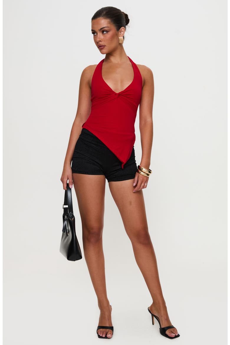 Chilli Asymmetric Halter Top, Alternate, color, RED