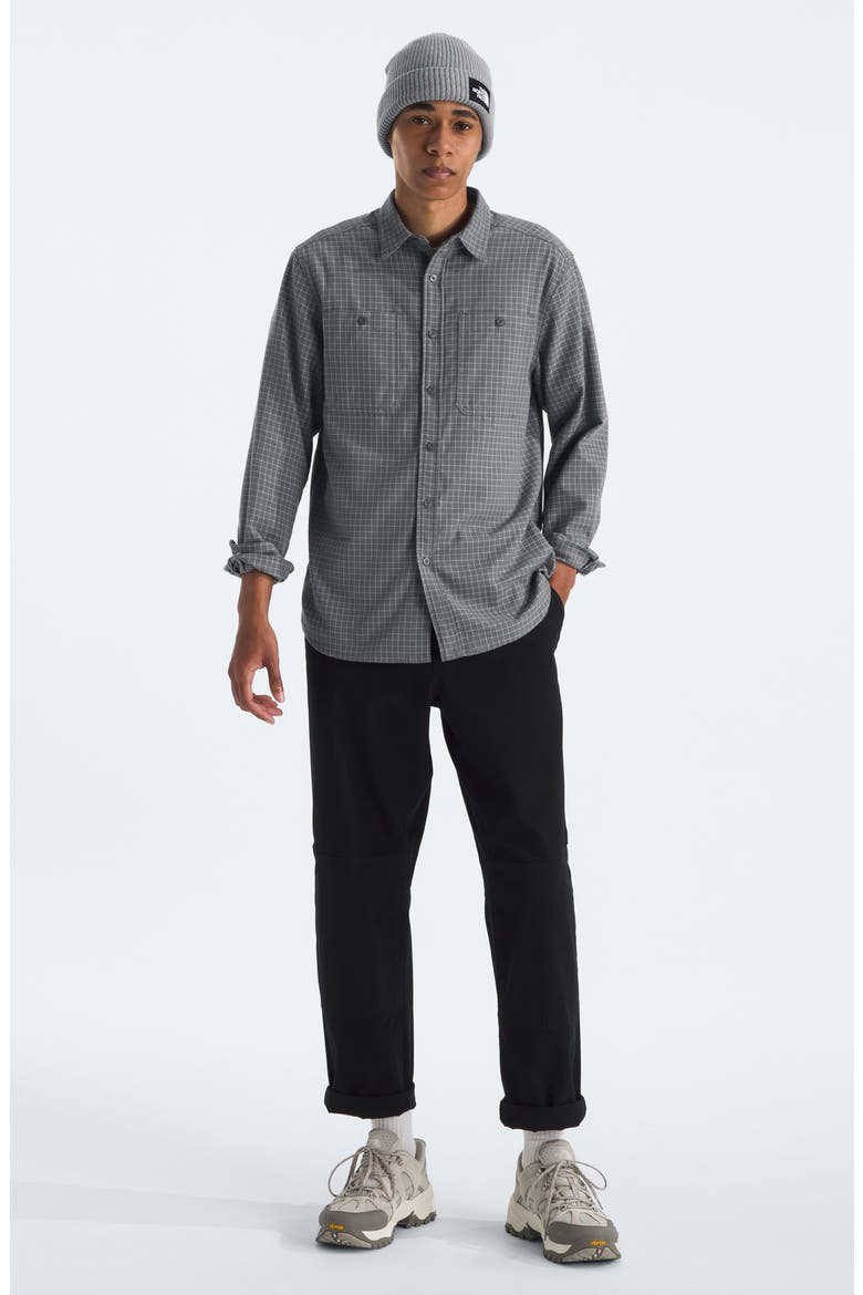 Arroyo Plaid Cotton Flannel Button-Up Shirt, Alternate, color, SMOKED PEARL GRID PLAID