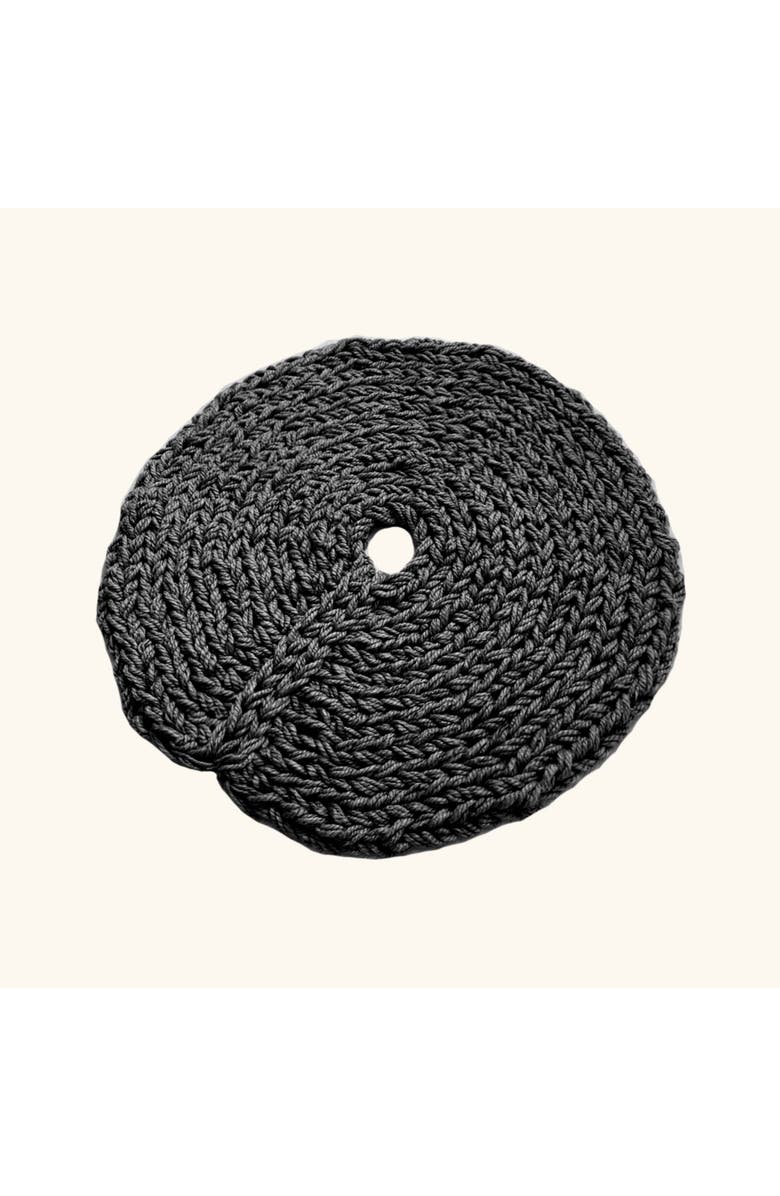 Anzy Home Chunky-Knitted Christmas Tree Skirt, Main, color, Black