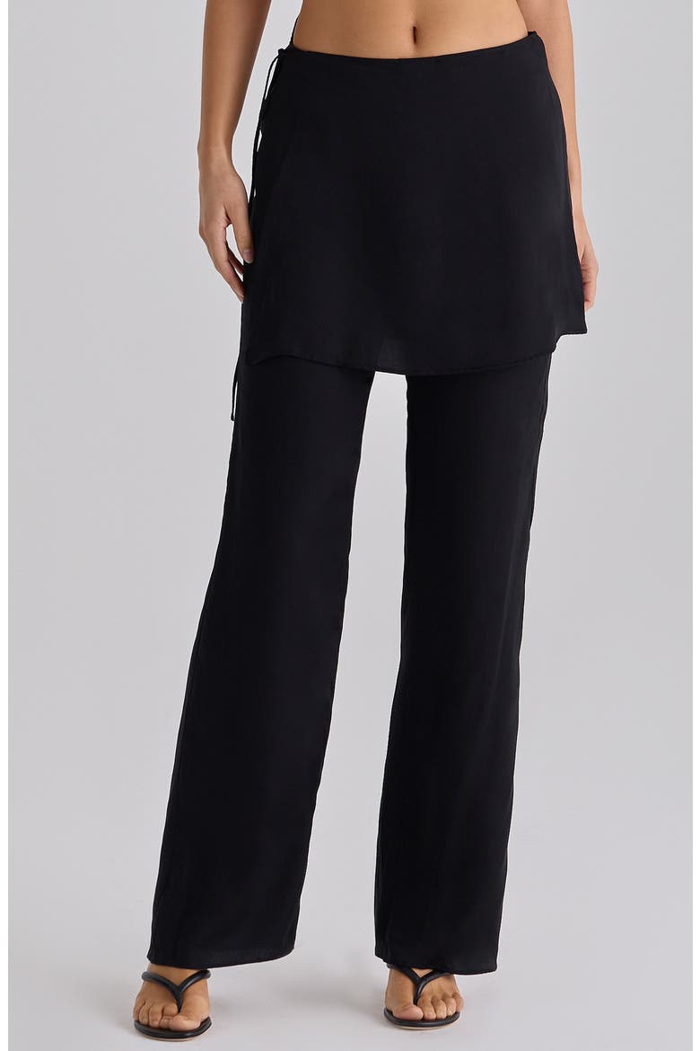 Leona Skirt Pants, Main, color, BLACK