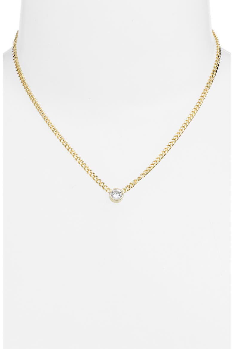 Fancy Bezel Pendant Necklace, Alternate, color, GOLD/ WHITE/HEART