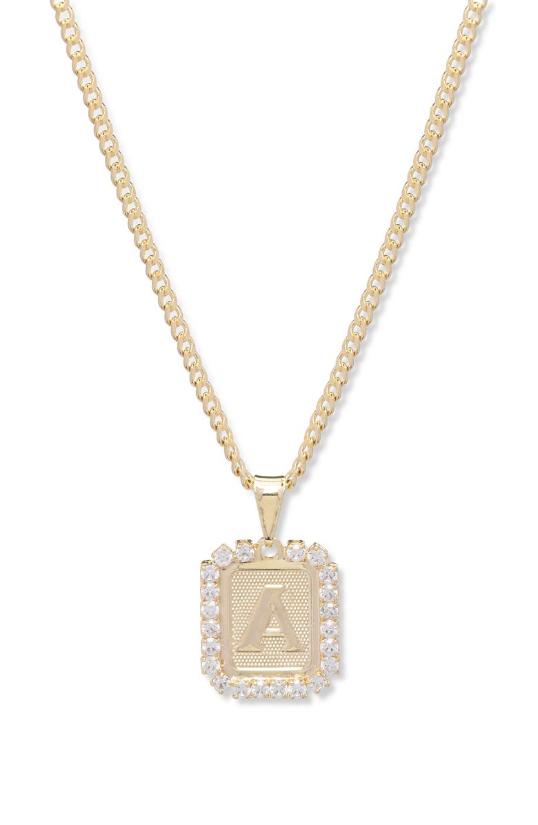 Bracha Royal Initial Card Necklace, Main, color, 