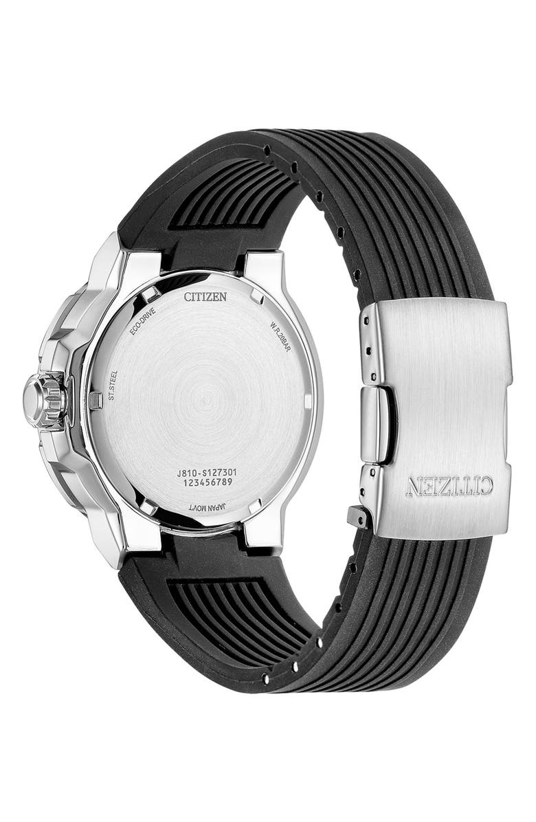 Citizen Eco-Drive Faux Leather Strap Watch, 47mm, Alternate, color, 