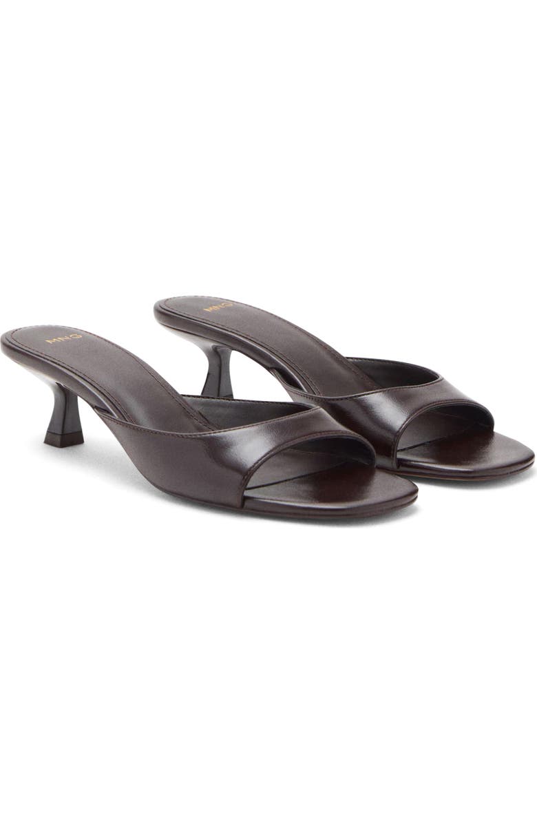 MANGO Kitten Heel Sandal, Main, color, Chocolate