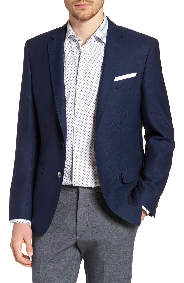 BOSS Hutson Slim Fit Wool Blazer, Main, color,