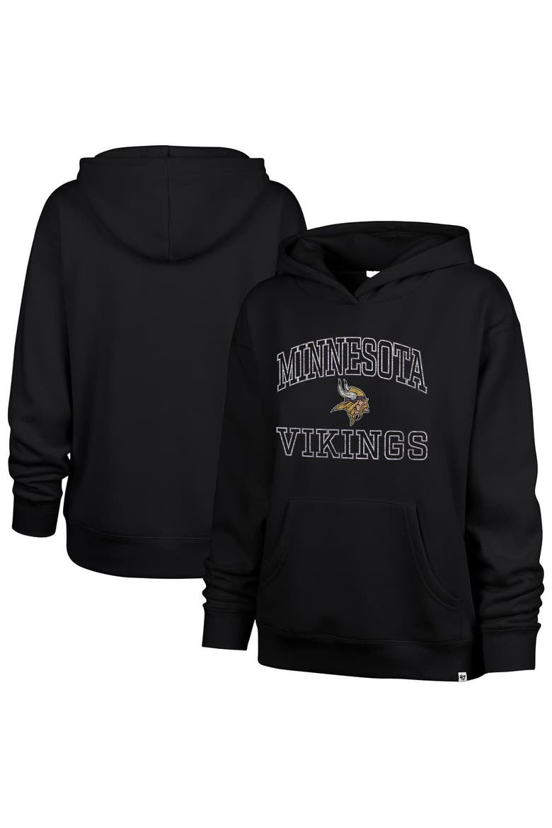 Women's '47  Black Minnesota Vikings Clarity Naomi Pullover Hoodie, Main, color, Black