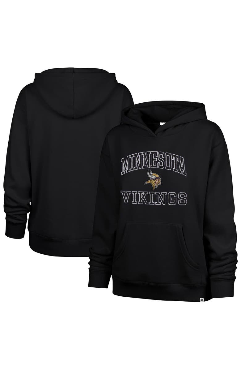 '47 Women's '47  Black Minnesota Vikings Clarity Naomi Pullover Hoodie, Main, color, Black