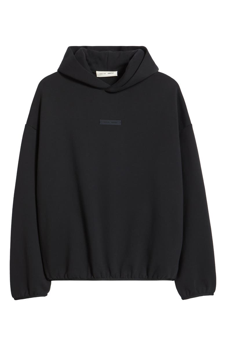 Fear of God Essentials Modern Fit Fleece Hoodie, Alternate, color, Jet Black