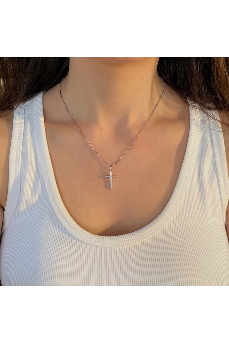 The Classic Cross Necklace, Alternate, color, Silver