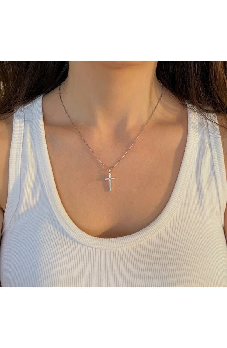 Leni James The Classic Cross Necklace, Alternate, color, Silver