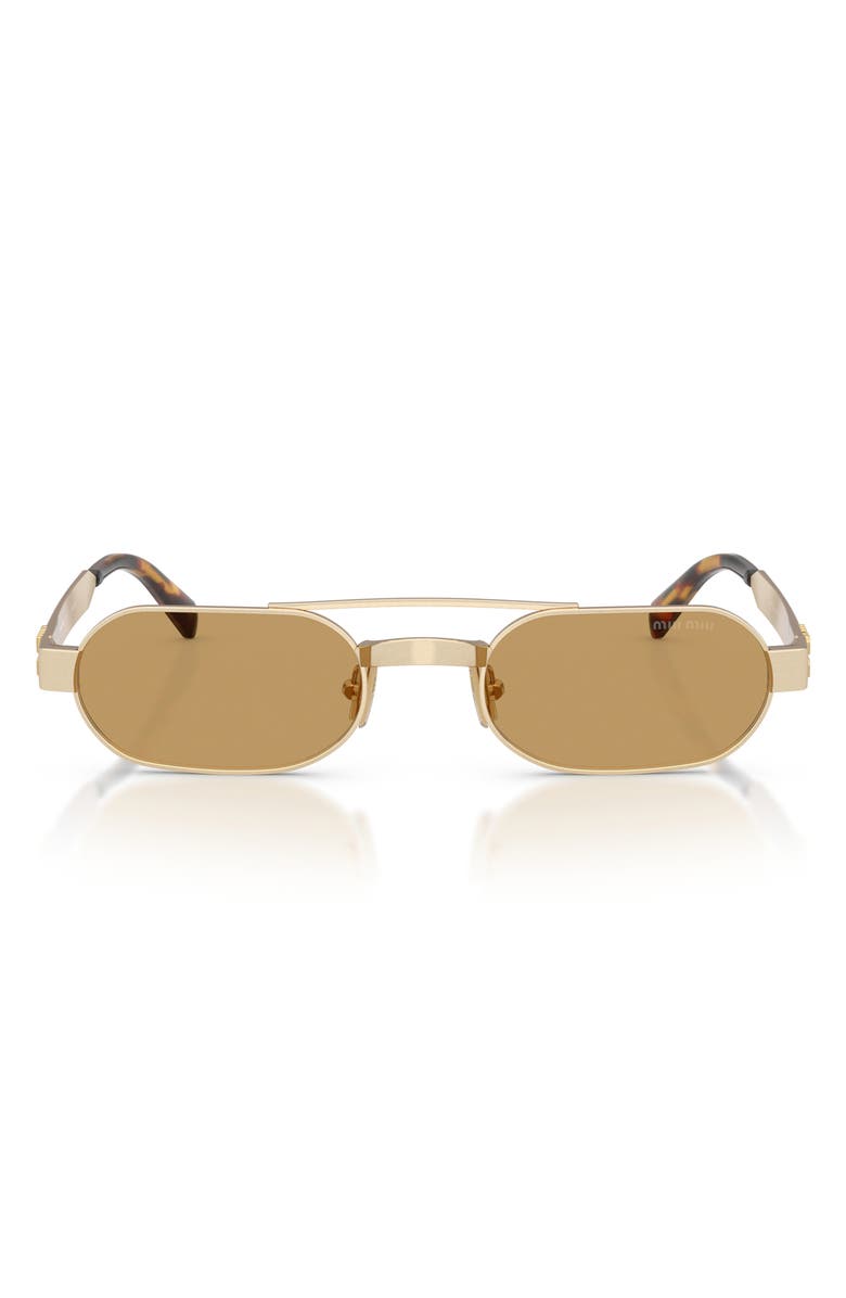Miu Miu 52mm Oval Sunglasses, Main, color, Ancient Gold / Brown