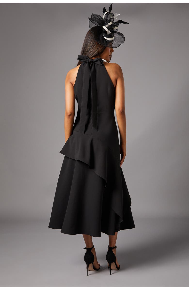 Coast Petite High Neck Corsage Midi Dress, Alternate, color, Mono