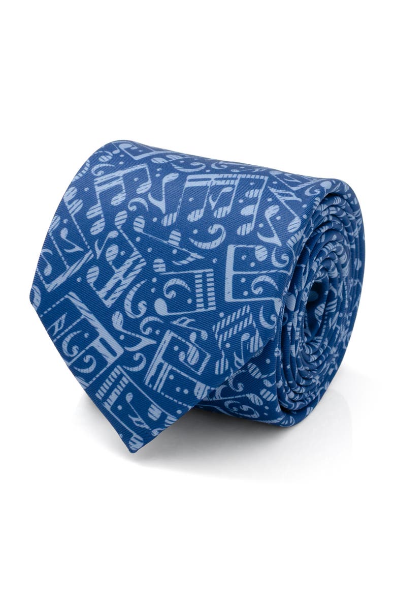 Grand Ole Opry Note Pattern Neck Tie, Alternate, color, BLUE