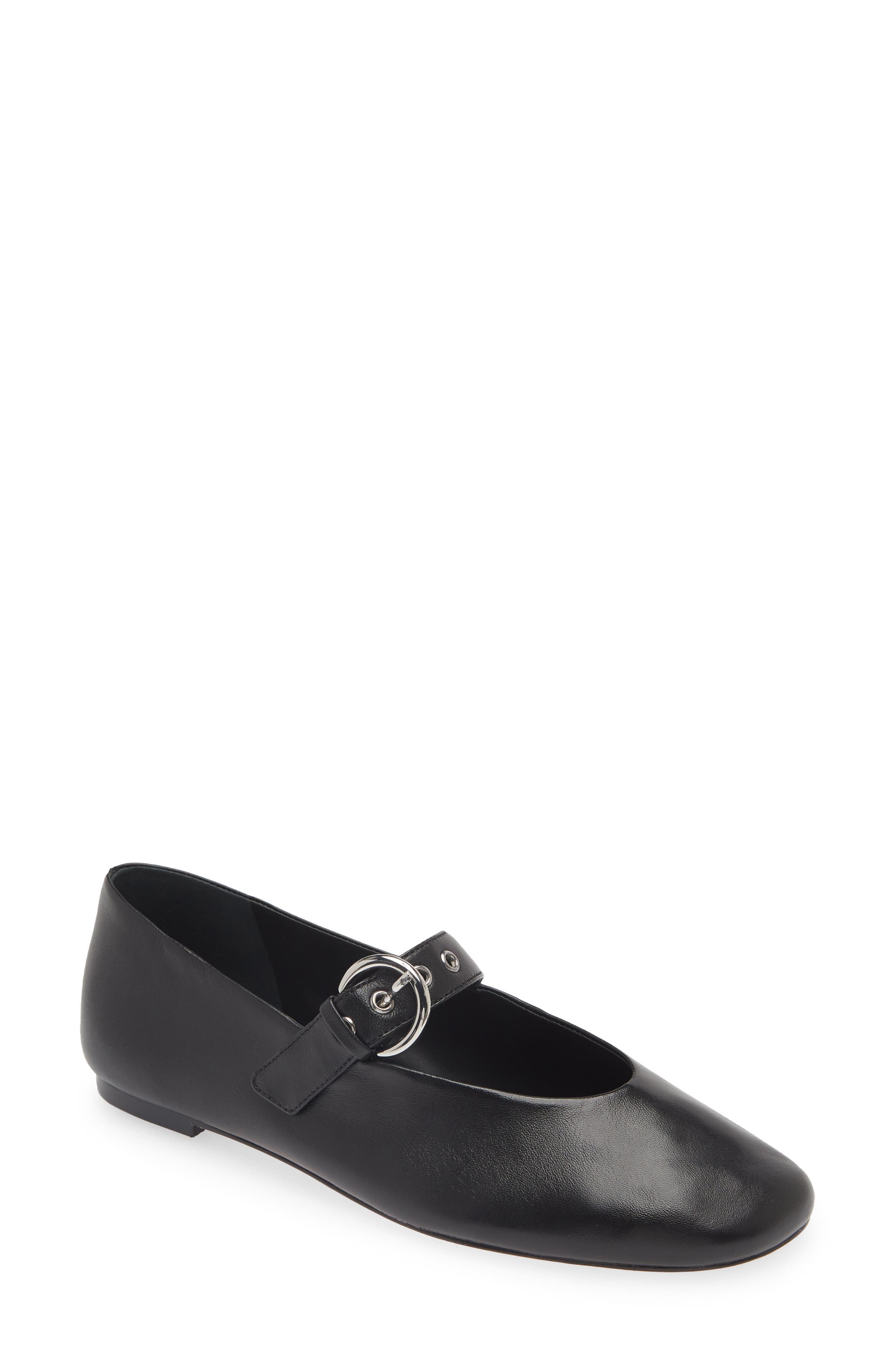 Reformation Bethany Ballet Flat, Main, color, Black