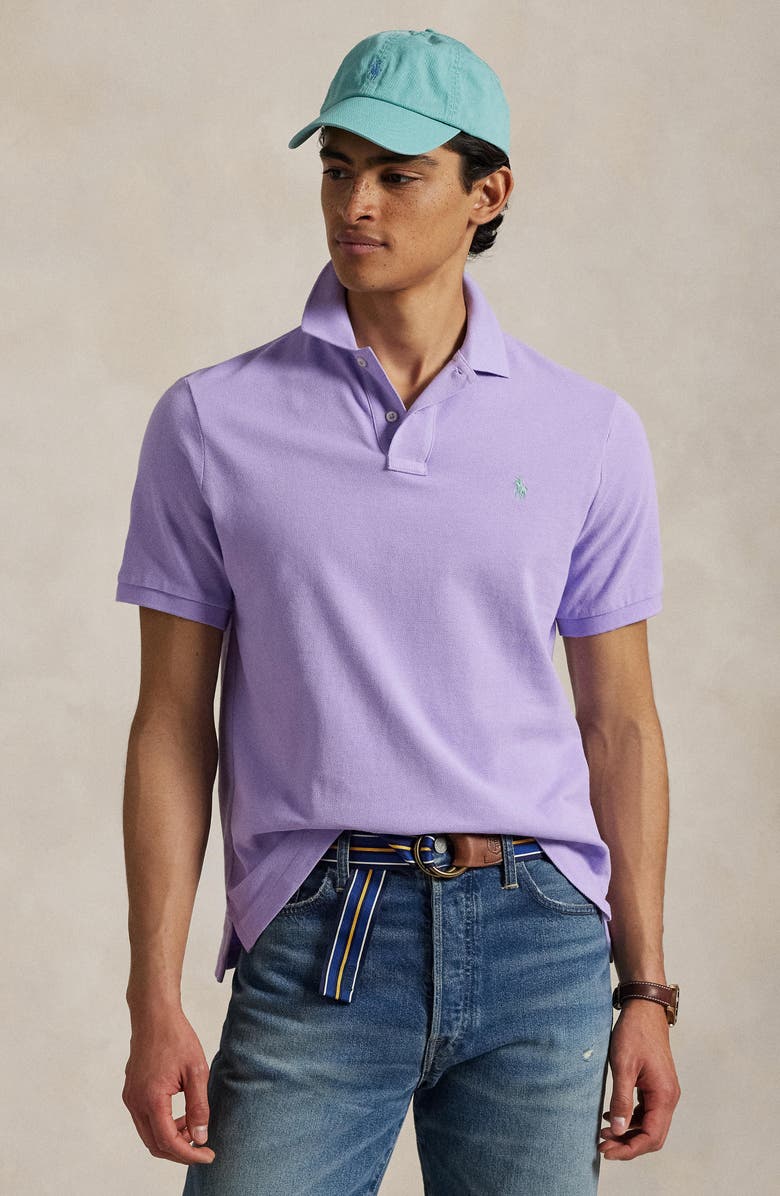 Polo Ralph Lauren Classic Fit Solid Purple Cotton Piqué Polo, Alternate, color, 