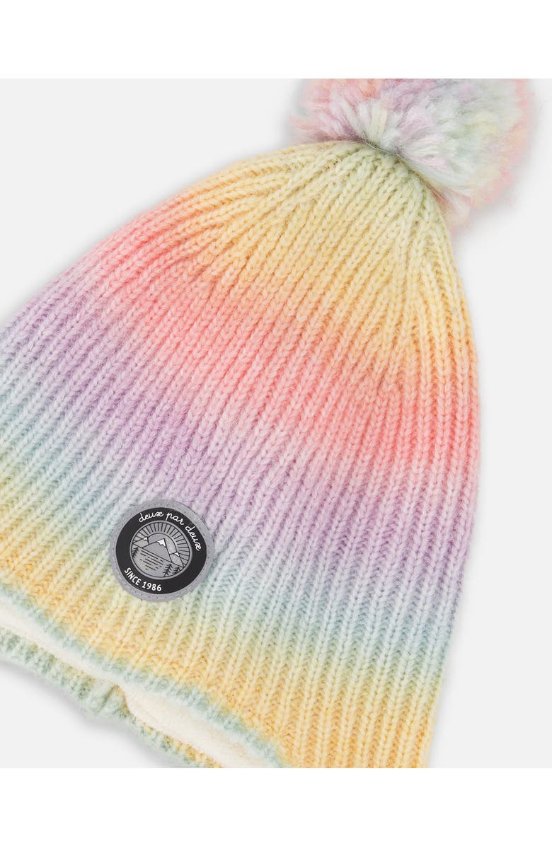 Deux par Deux Lined Peruvian Knit Pompom Hat Multicolor, Alternate, color, 
