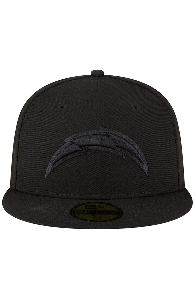 New Era Men's New Era Los Angeles Chargers Black on Black 59FIFTY Fitted Hat, Alternate, color,