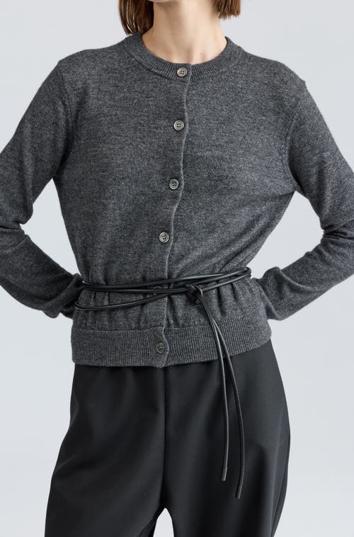 Almina Concept Classic Crew Wool Cardigan in Charcoal  product