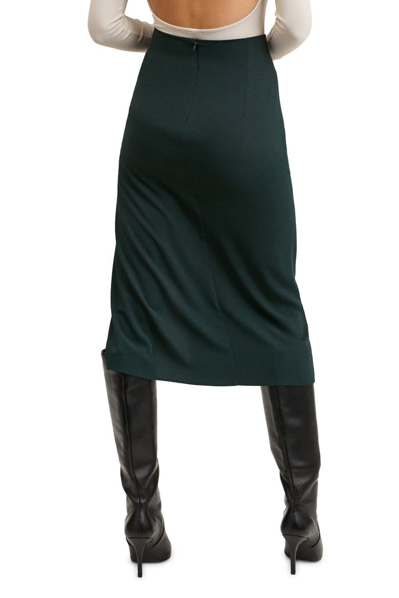 Vent Midi Skirt, Alternate, color, DARK GREEN