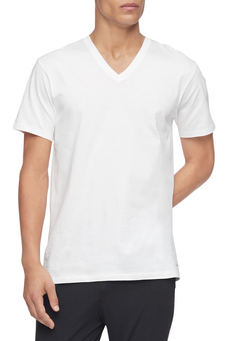 3-Pack Cotton V-Neck T-Shirt, Alternate, color, WHITE
