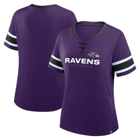 Women's Fanatics Purple Baltimore Ravens Redzone Draw Play Athena Lace-Up T-Shirt