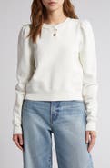 FRAME Femme Cotton Blend Henley Sweatshirt
