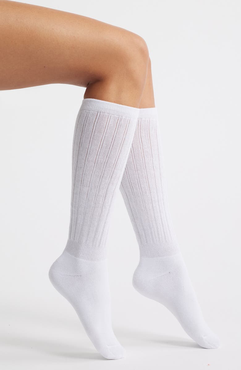 Stems Open Knit Knee High Socks, Main, color, Ivory