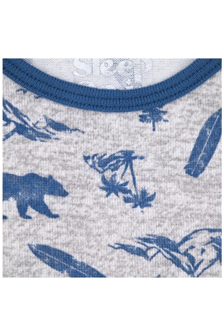 Print Fitted Two-Piece Pajamas & Socks Set, Alternate, color, GREY