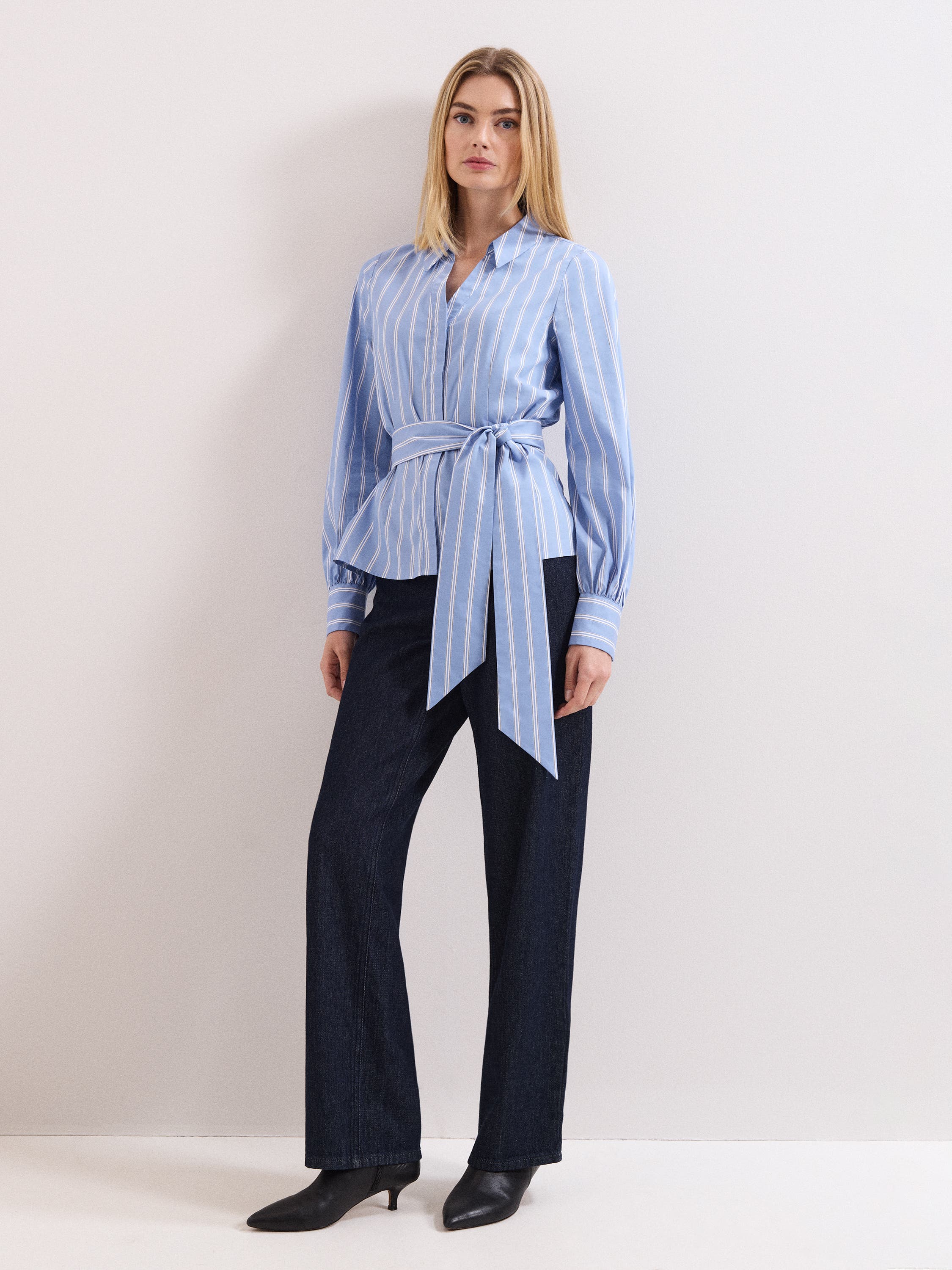 Collared Statement-Belt Shirt - image 2
