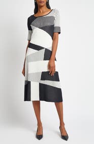 Ming Wang Knit Midi Dress
