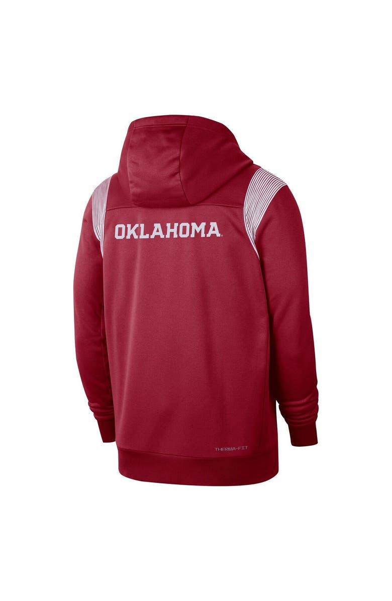Nike Men's Nike Crimson Oklahoma Sooners 2022 Sideline Lockup Performance Full-Zip Hoodie Jacket, Alternate, color, Crimson