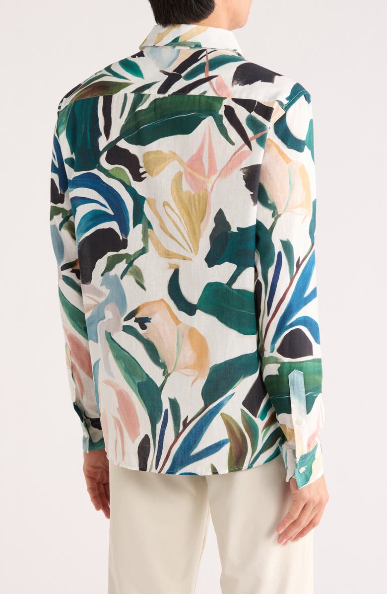 Ted Baker London Roger Cotton & Linen Blend Dress Shirt, Alternate, color, 