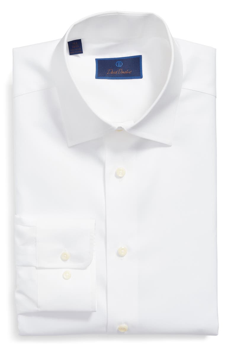 Regular Fit Superfine Twill Dress Shirt, Alternate, color, WHITE