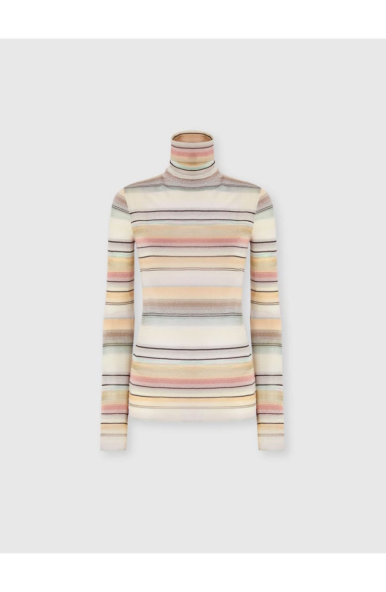 Missoni Striped High-neck Sweater, Main, color, Beige & Pink