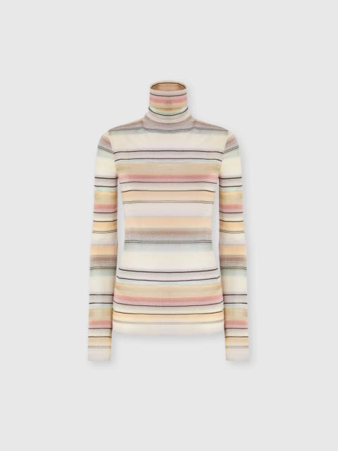 Striped High-neck Sweater