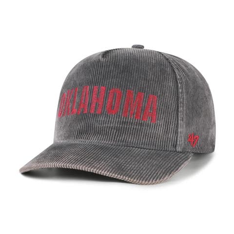 Men's '47  Gray Oklahoma Sooners Reclaim Snow Wash Corduroy Hitch Adjustable Hat