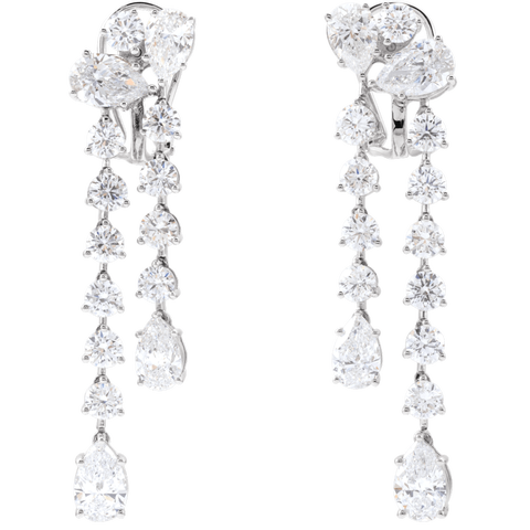 9 1/2 CT Lab-Grown Diamond Dangle Earrings in 14K Gold